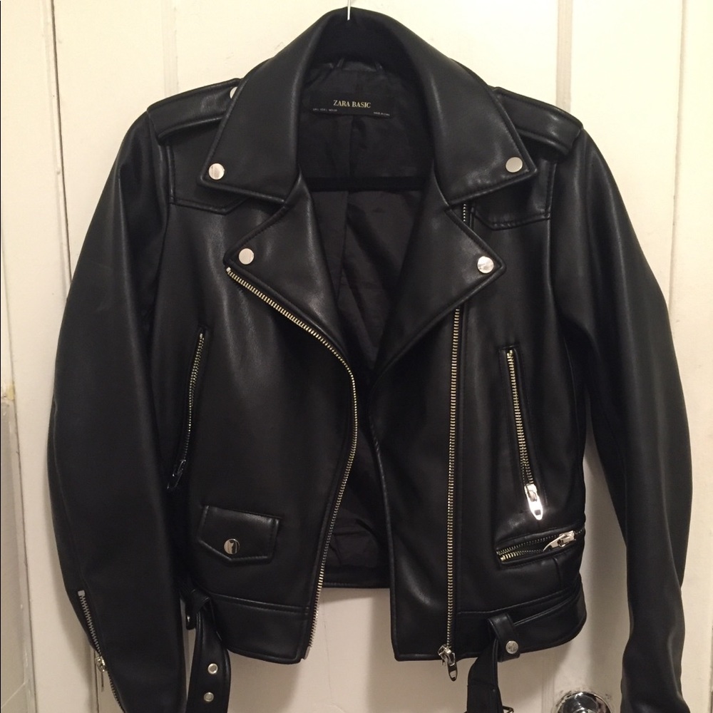 Zara faux leather biker jacket